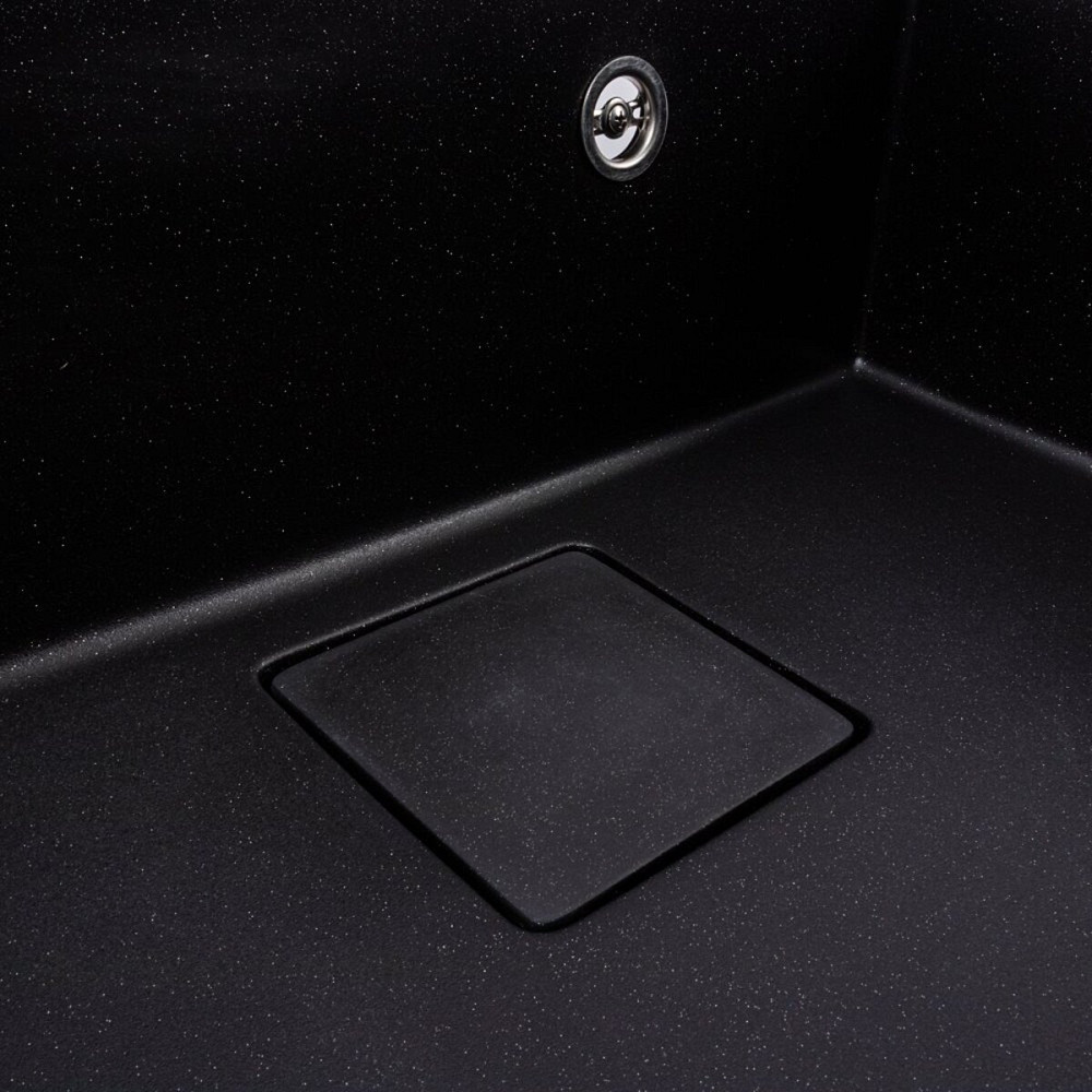 Гранітна мийка VALESO SHERLIT 6050 матова Чорний металік Коломия - фото 6