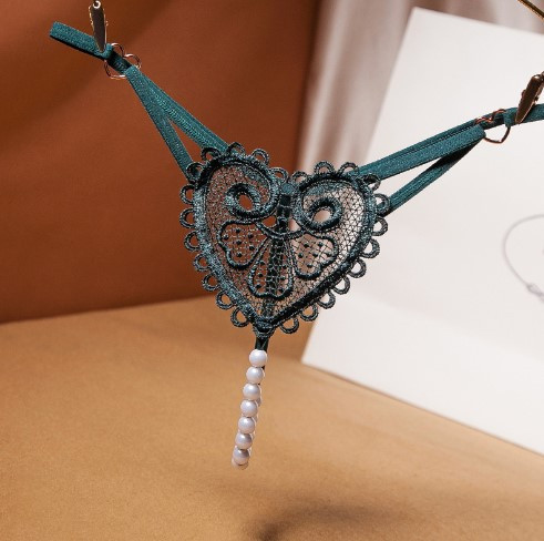 Еротичні стрінги з намистинами універсальний зелений Київ - фото 1