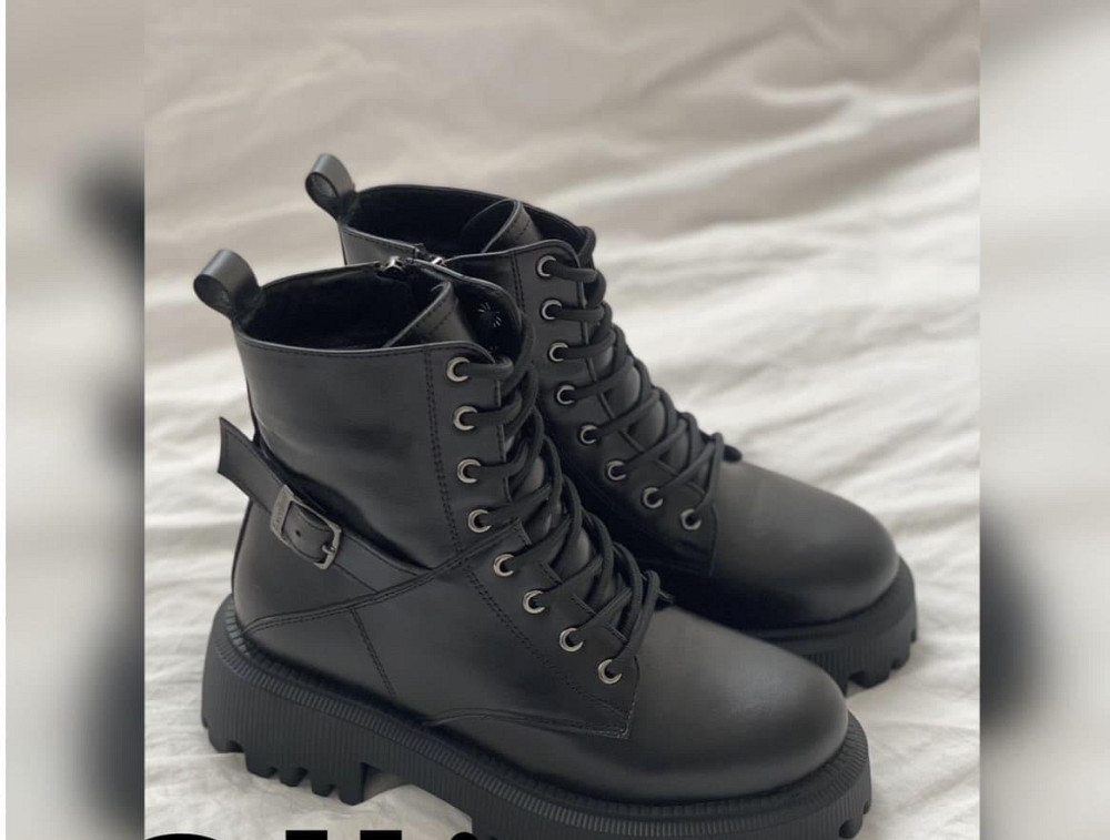 Olli Черевики жіночі OLLI чорні натуральна шкіра зима висота 14см (4903) Коломия - фото 1