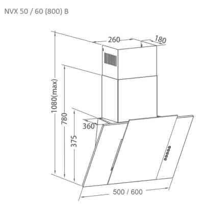 Витяжка кухонна Pyramida NVX 50 (800) B WH Вінниця