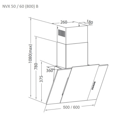 Вытяжка кухонная Pyramida NVX 50 (800) B WH Винница - изображение 6