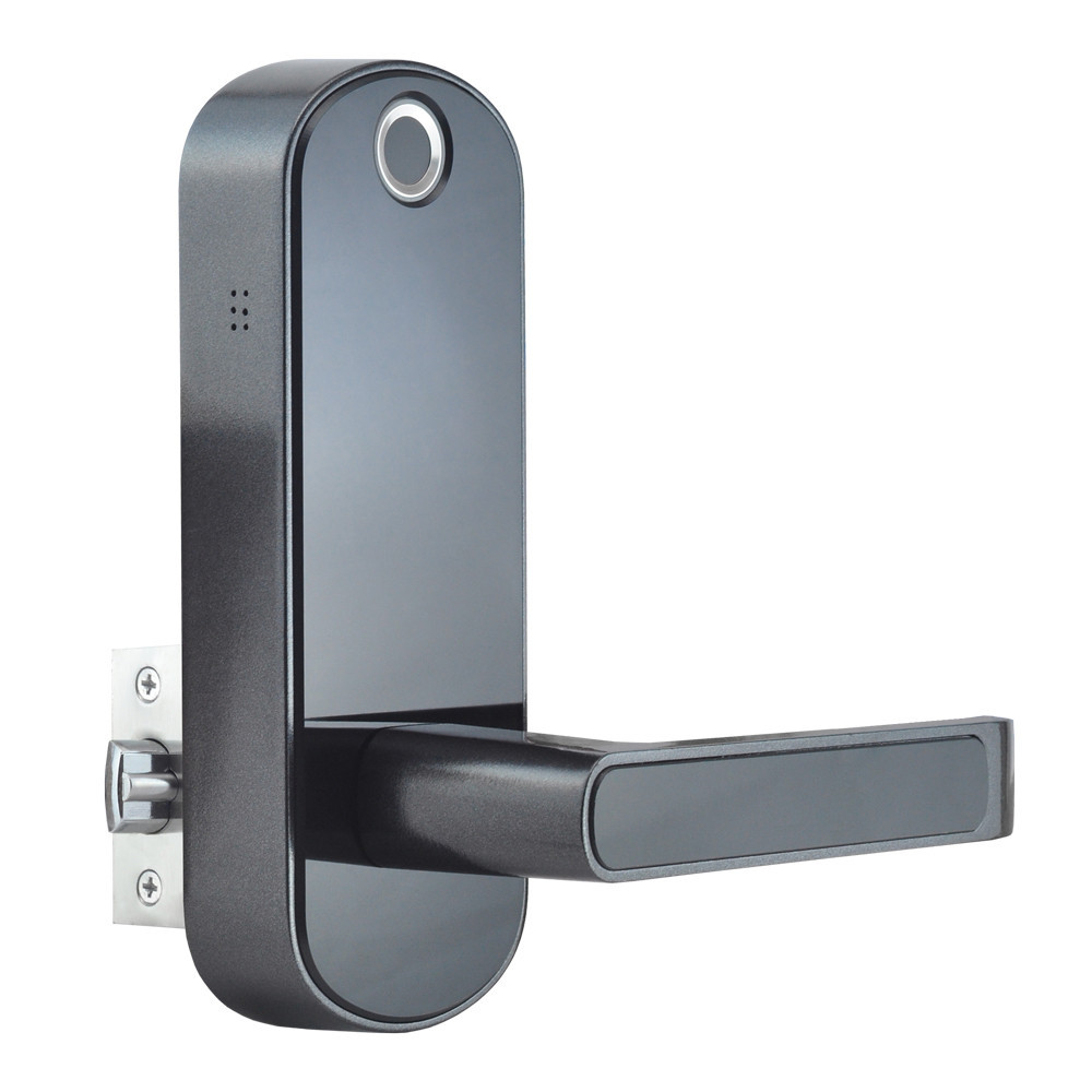 Замок біометричний автономний Trinix TRL-5107BTF Black Right з Bluetooth, зчитувачем відбитків пальців і карт Mifare (65-00024) Киев - изображение 2