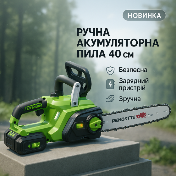 Акумуляторна пила для ручних робіт, Компактна ланцюгова пила для різання деревини GX-87 Львів