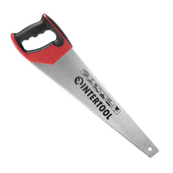 Ножівка по деревині, 450 мм, з гартованим зубом, потрійне заточування, 7 зуб/дюйм INTERTOOL HT-3105 Київ