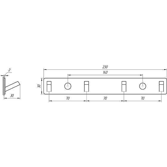 Планка з гачками TOPAZ TKB 9385-4 Луцк