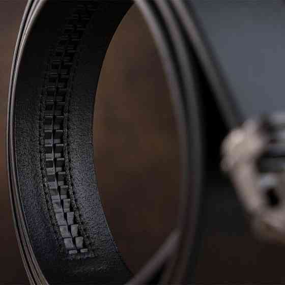 Ремень мужской c рамкой из затемненного металла Vintage 20277 Черный Киев