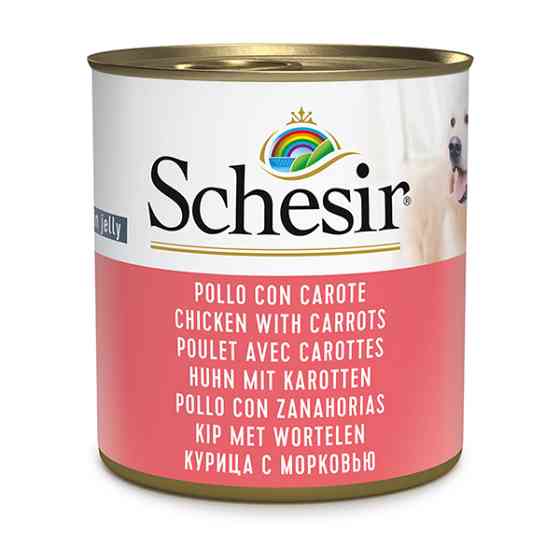 Schesir Chicken With Carrots ШЕЗІР КУРКА З МОРКВОЮ в желе натуральні консерви для собак, вологий корм, банка 285г Київ