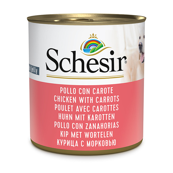 Schesir Chicken With Carrots ШЕЗІР КУРКА З МОРКВОЮ в желе натуральні консерви для собак, вологий корм, банка 285г Київ - фото 1