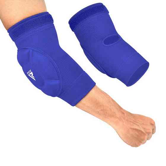Налокітники спортивні RDX Hosiery Elbow Foam Blue/White S Кам'янське