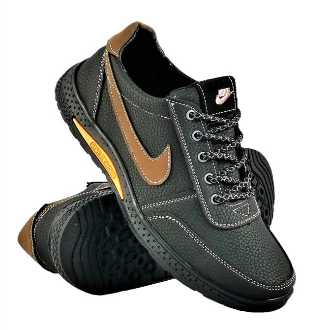 Кросівки Чоловічі Nike Чорні Шкіряні Мокасини Найк Форси (розміри: 40,41) Відео Огляд Дніпро - фото 1