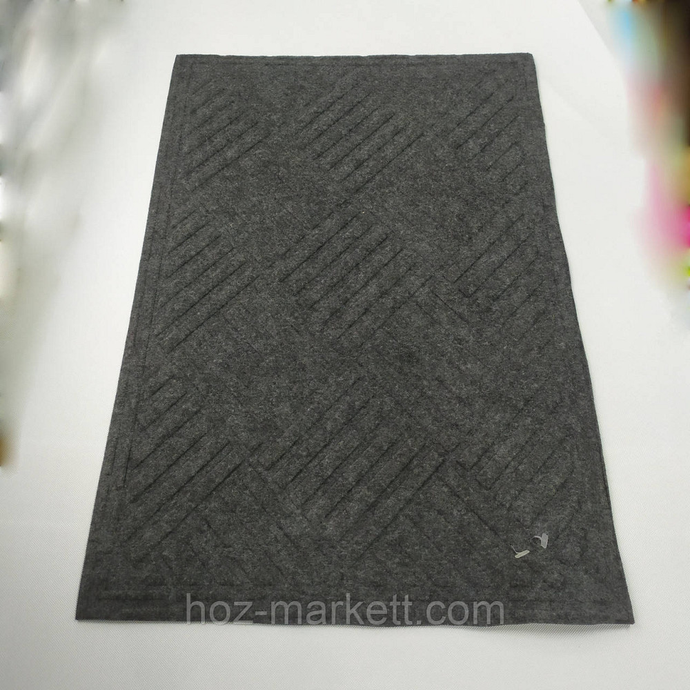 Коврик 60 х 40 см прорезиненный с ворсом в прихожую серый Харьков - изображение 2