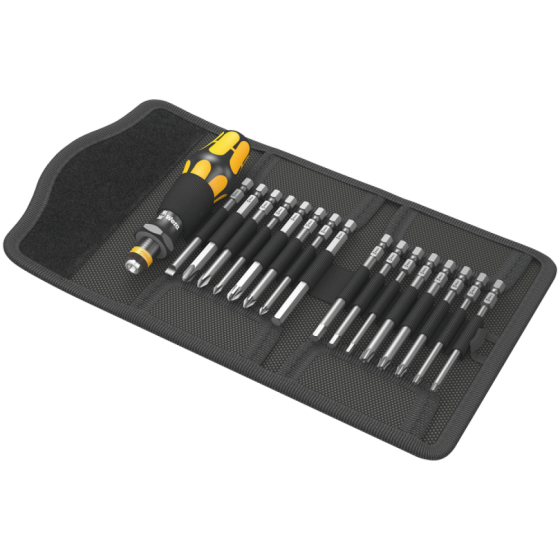 Викрутка Wera Kraftform Kompakt набір 17шт, бітотримач 1/4", 16 біт подовжених 89мм PH,PZ,SL,HEX,Torx 05051043001 Одеса