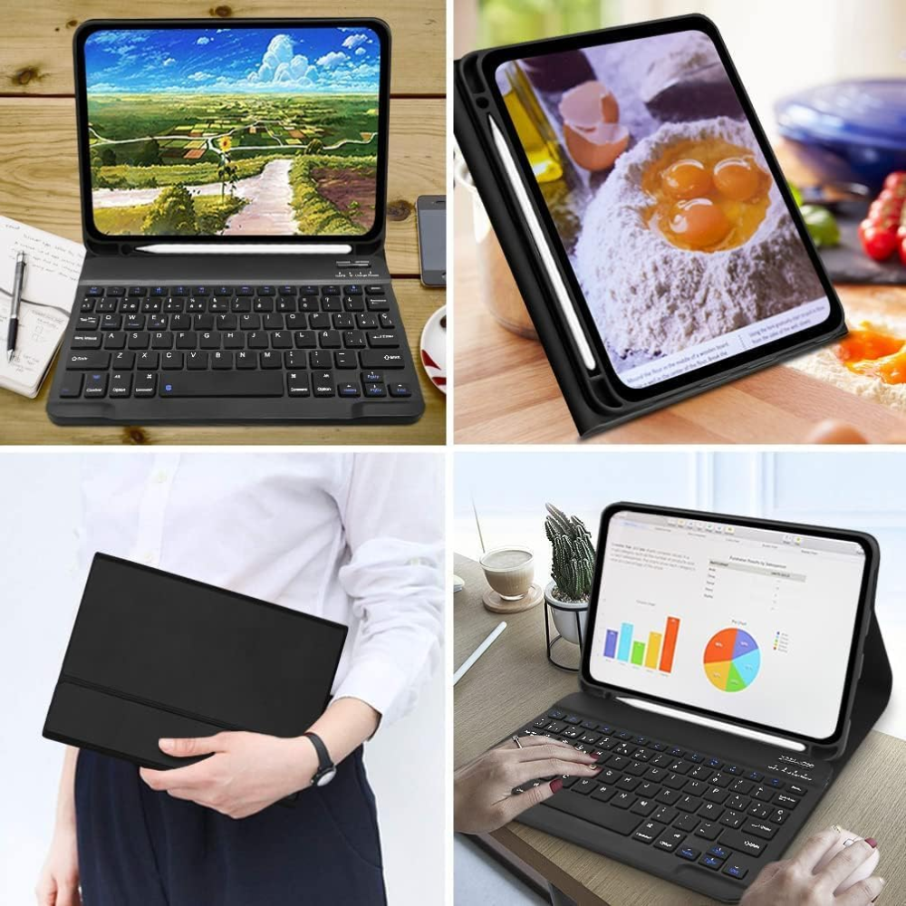 Чехол-клавиатура JADEMALL для iPad 9.7 / 10.2 (5/6/7/8/9 Gen, Air, Pro 9.7) Bluetooth кейс съемная клавиатура + держатель стилуса Киев - изображение 3