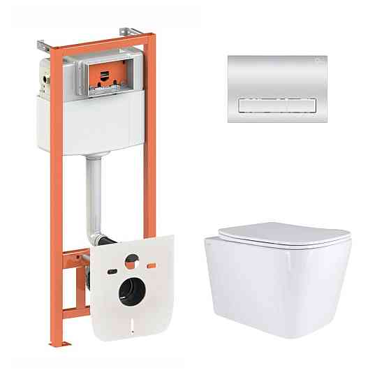 Готове рішення Qtap для ванної кімнати: підвісний унітаз Tern Ultra Quiet 525x345x360 + комплект інсталяції Nest 4 в 1 (лінійна Київ