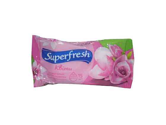 Вологі серветки 15 шт (Flower) ТМ SUPER FRESH Київ