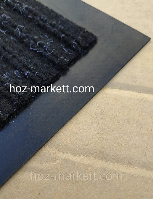 Коврик 80 х 120 см черный влаговпитывающий килим грязезащитный Харьков - изображение 5