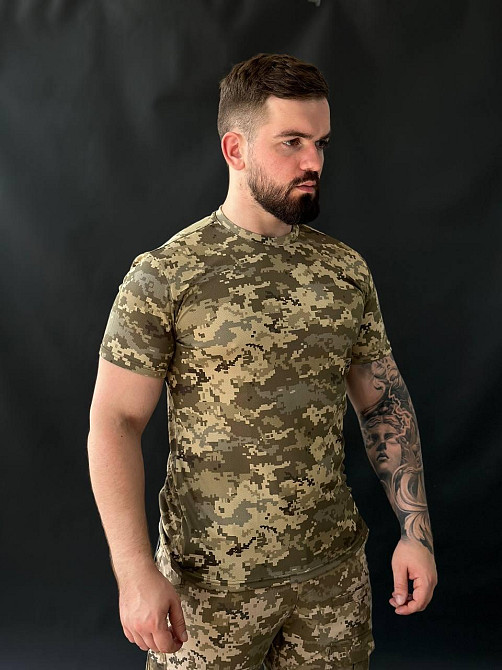 Тактическая футболка летняя пиксель, военная футболка для ЗСУ, штурмовая боевая футболка Coolmax Львов - изображение 4