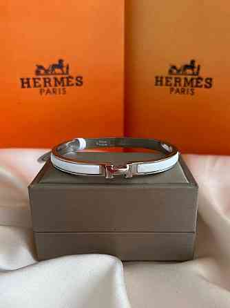 Браслет Hermes жіночий жорсткий — різні кольори, покриття білим, рожевим або лимонним золотом / розмір 16-17 Одеса