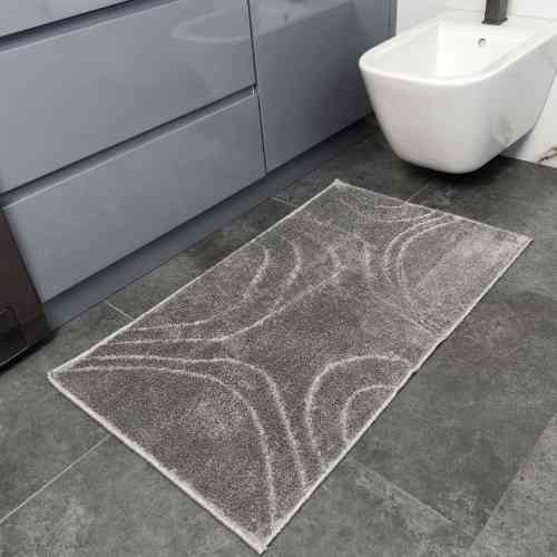 Набір килимків для ванної кімнати 2шт 57*100см+57*50см U-виріз Абстракція Joy сірий тафтинг Дариана Житомир