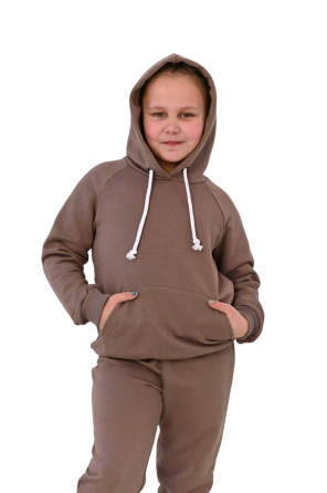Спортивний костюм на флісі на дівчинку Коричневий 134 Харків