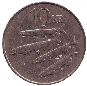 Риби. Монета 10 крон, 1984,96,08 рік, Ісландія. (АЛ) Полтава - фото 1