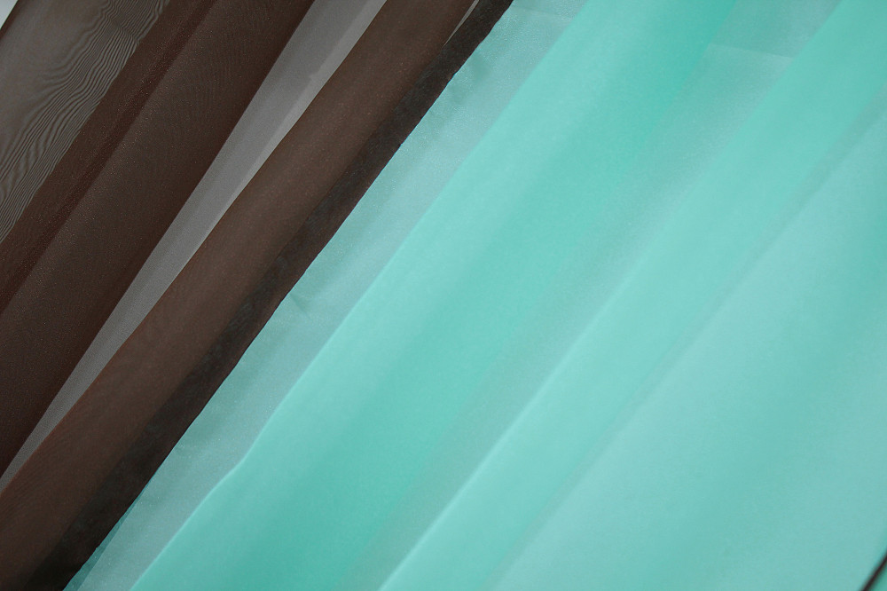 Кухонные шторы VR-Textil № 017к комбинированные с подвязками венге с бирюзовым 270х170 см (52-0319) Киев - изображение 5