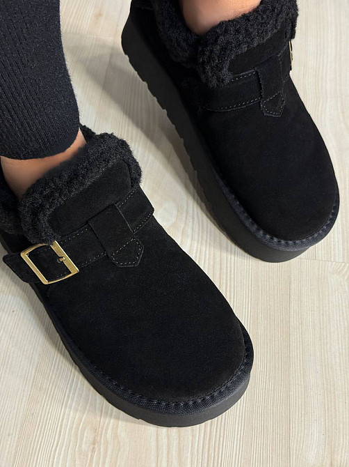 Ботинки женские Hengji 003-1 угги натуральная замша с пряжкой черные, 41, 25,5 см Киев - изображение 13