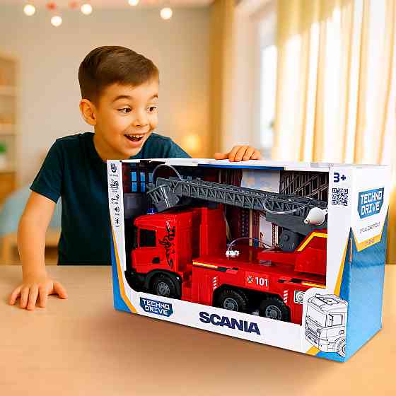 Автомодель серії Super Big Truck – Пожежна машина Scania (світло, звук, функ. води) Днепр
