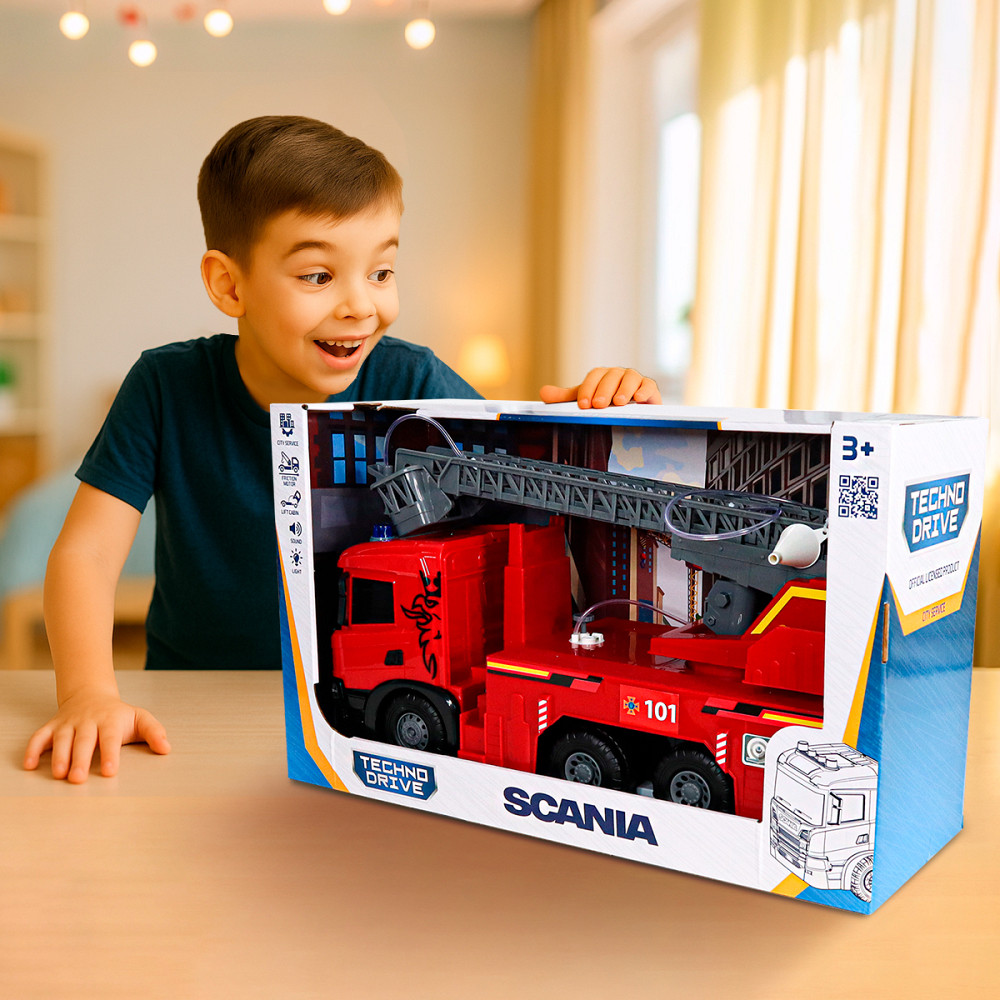Автомодель серії Super Big Truck – Пожежна машина Scania (світло, звук, функ. води) Днепр - изображение 3