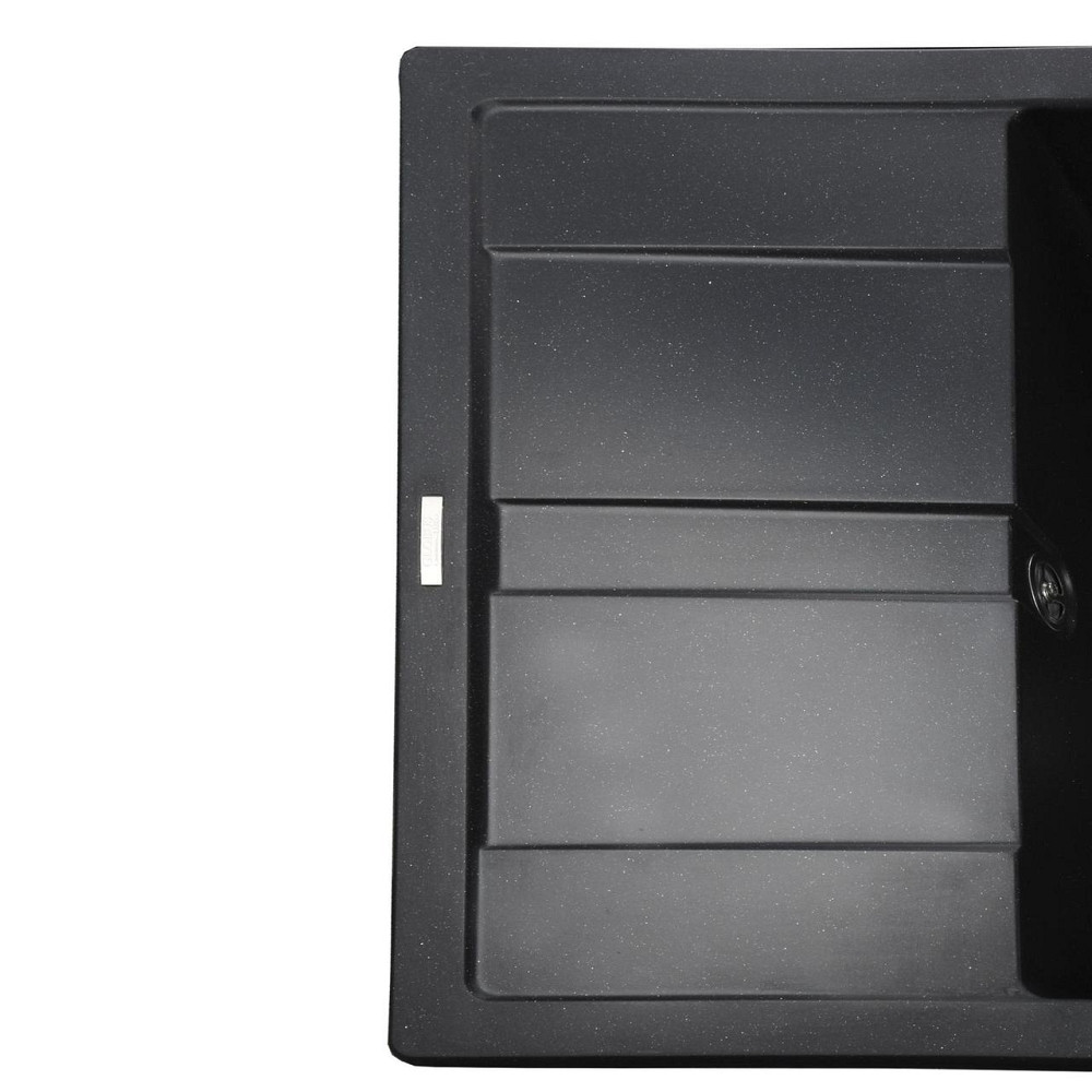 Гранитная мойка Globus Lux ONE черный металлик 650х500мм-А0001 Киев - изображение 3