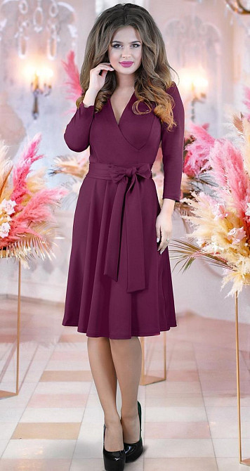 Платье на запах с расклешённой юбкой и поясом (50) Киев - изображение 2