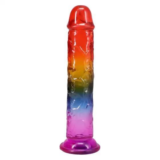 Дилдо Doc Johnson Crystal Jellies - 8.5 Inch Сlassic Dong - Rainbow Львів