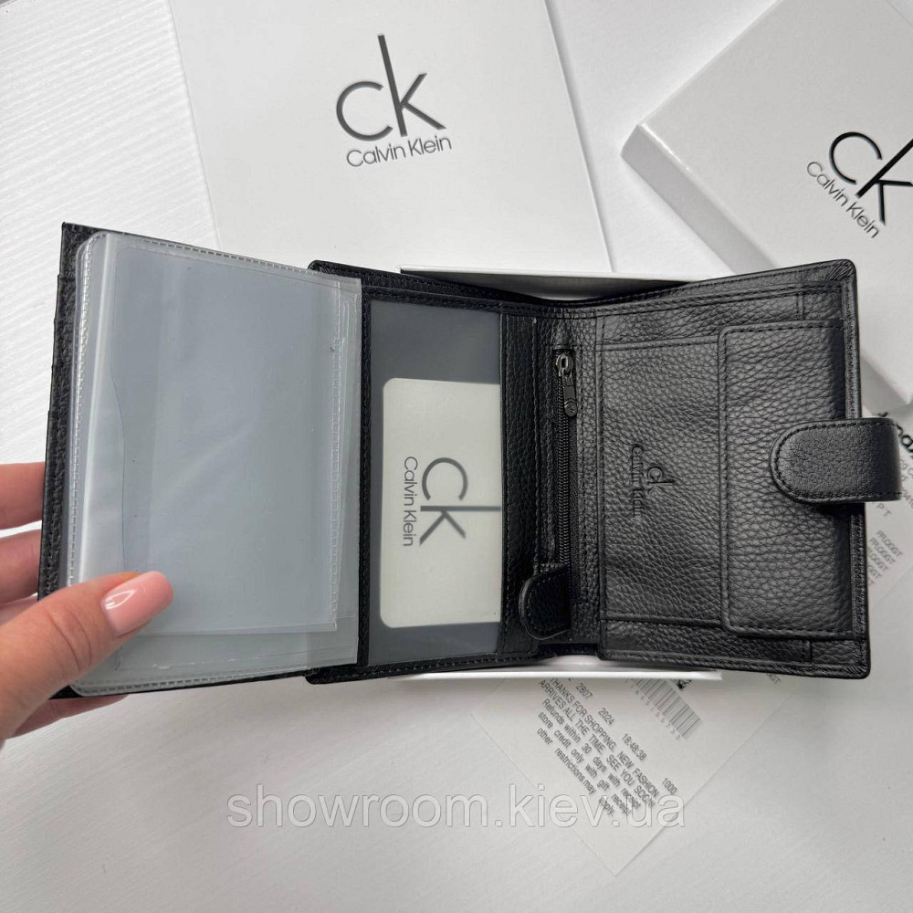 Шкіряний чоловічий брендовий гаманець на кнопці Ск (6602) Київ - фото 7