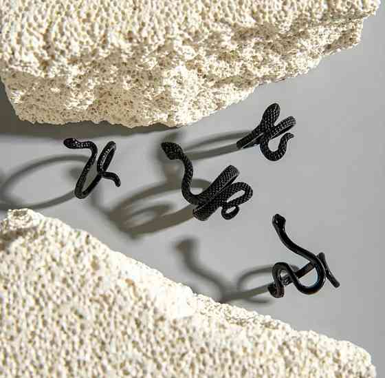 Набор колец в форме змей 4 штуки one size черный Киев