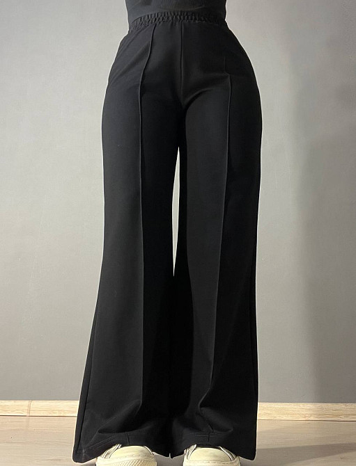 Брюки жіночі MY CITY 8286 палаццо-кльош з високою посадкою чорні, чорний, L Київ - фото 19