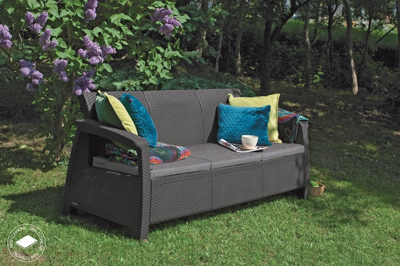 Софа садова пластикова Keter Corfu love seat max, сіра Київ - фото 4