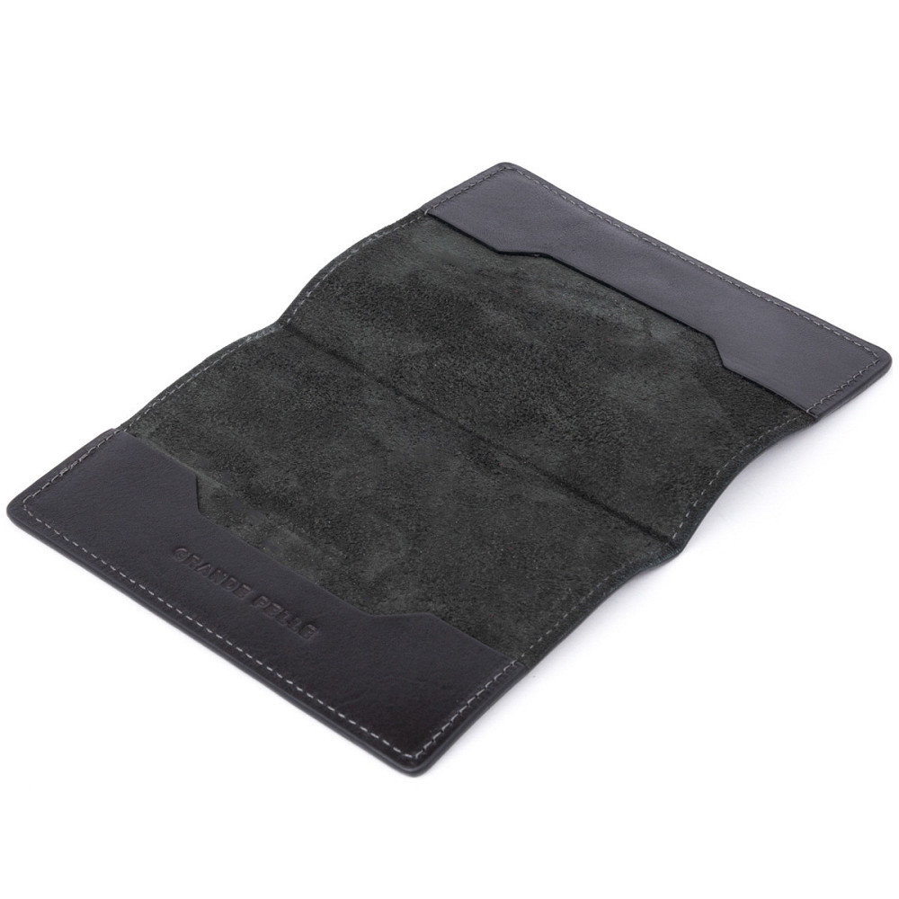 Обкладинка для паспорта з натуральної шкіри GRANDE PELLE 11304 Чорна Київ - фото 5