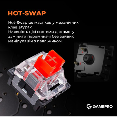 Клавиатура GamePro MK170W Hot-Swap Red Swich RGB USB UA White (MK170W) Винница - изображение 2