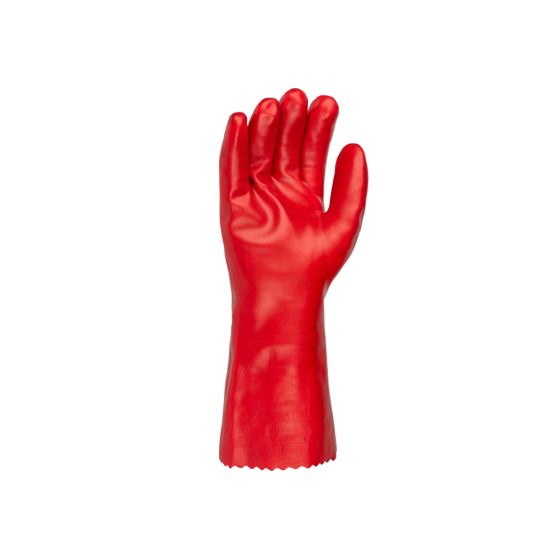 Рукавички 3891 ПВХ-покриття повний облив гладкі р.10(XL) червоний ДКГ Житомир