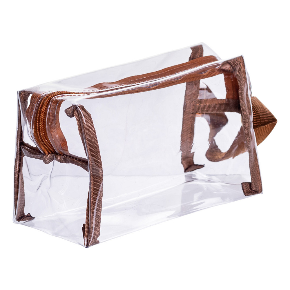 Набір прозорих жіночих косметичок для дому 2 (шт) Коричневий HP-16-3K Київ - фото 4