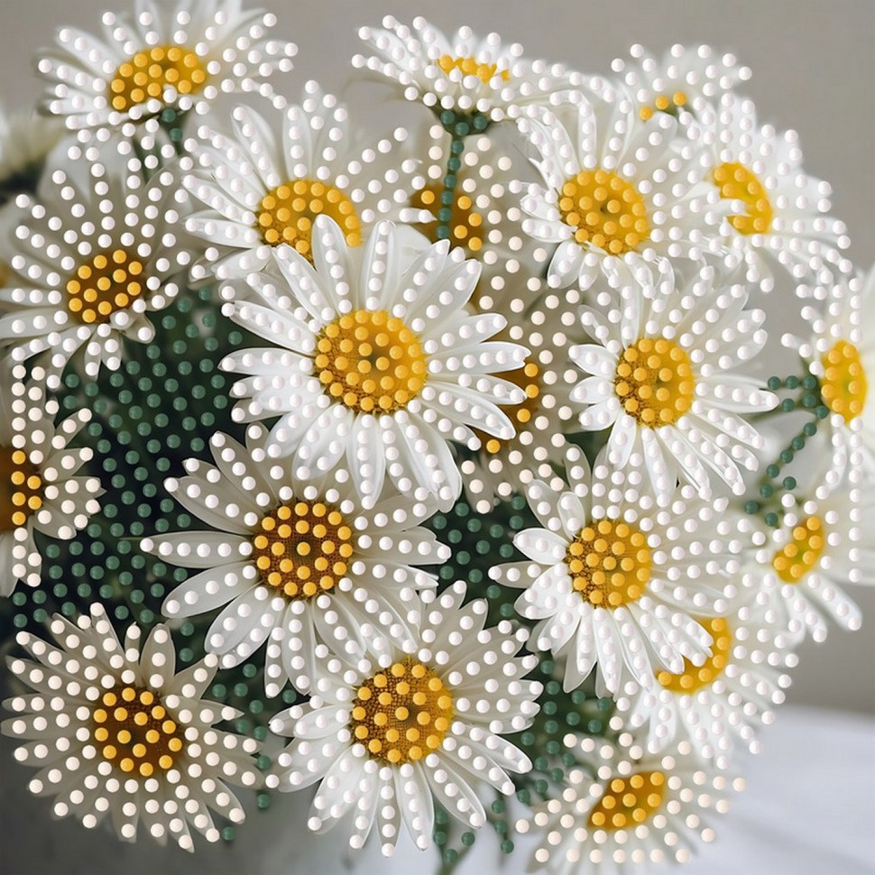 Алмазна мозаїка "Літні ромашки" ZAV1818-6, 18х18 см Вінниця - фото 1