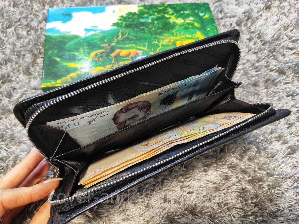 Стильный кошелек клатч на магнитах и молнии синего цвета Marco Coverna 1-6056 Киев - изображение 17