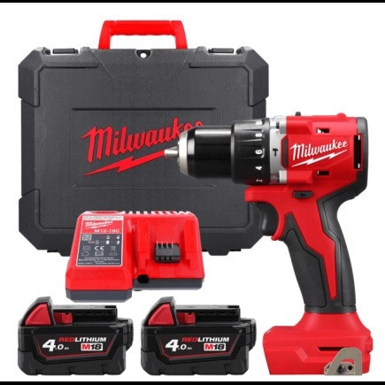 Дрель-шуруповерт аккумуляторная ударная бесщеточная Milwaukee M18 BLPDRC-402C 18 В, 60,5 Н·м, 2 АКБ 4 А·ч Киев - изображение 1