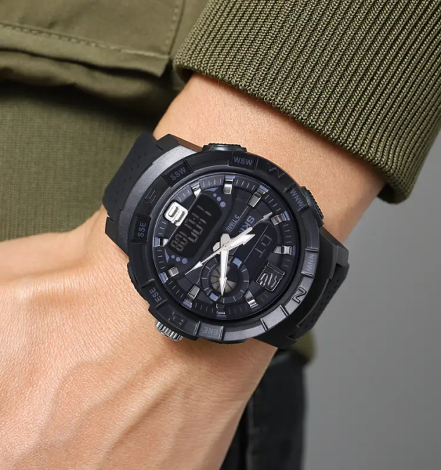 Часы мужские наручные спортивные Skmei 2163 с двойным дисплеем и подсветкой (Черный) Винница - изображение 5