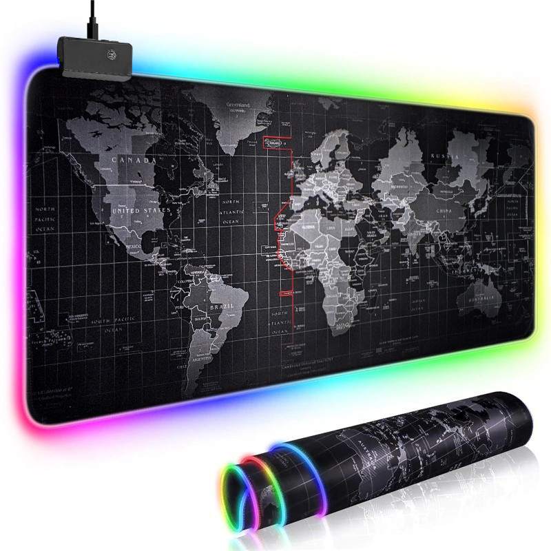 Большой геймерский RGB коврик (игровая поверхность) с подсветкой для мыши 800 x 300 x 3 мм Бровары - изображение 1