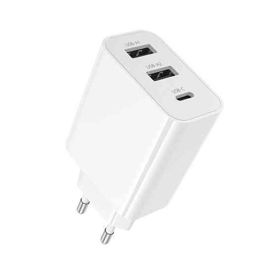 Сетевое зарядное устройство BOROFONE BA105A Stellar three-port charger White Одесса
