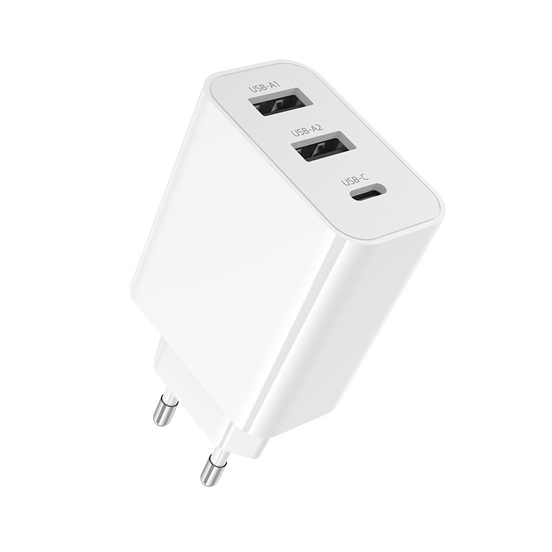 Сетевое зарядное устройство BOROFONE BA105A Stellar three-port charger White Одесса - изображение 1