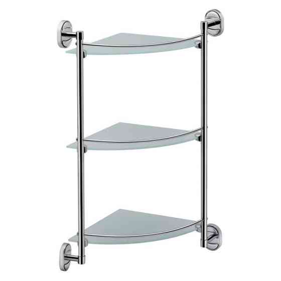 Полиця для ванни кутова скляна 3 ярусна Lidz (CRG) 114.10.03 Київ