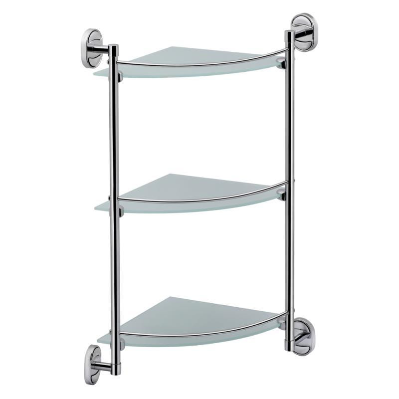 Полиця для ванни кутова скляна 3 ярусна Lidz (CRG) 114.10.03 Київ - фото 1