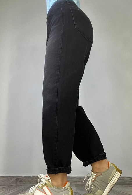 Джинсы женские SL 6004 mom relax comfort jeans бананы стрейчевые большие размеры черные, черный, З4, Одесса - изображение 2